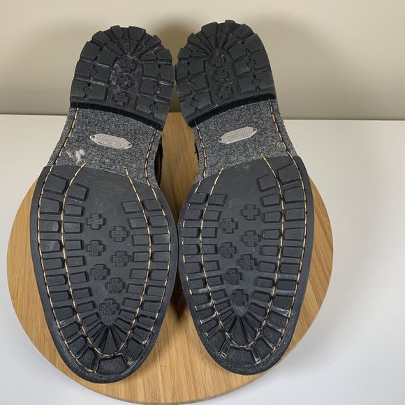 Woolrich Shoes Leather Mens 10 Oxford Leather Black Lace Up Rubber Sole Cap Toe - Picture 6 of 8